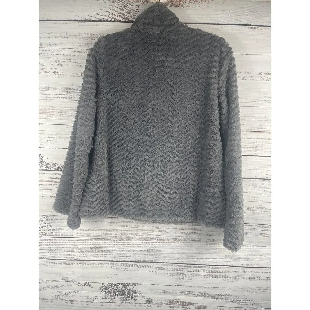 Patagonia Sweater Women's Size M Fuzzy Asymmetrical Snap Collar Pullover Cozy - Picture 7 of 7